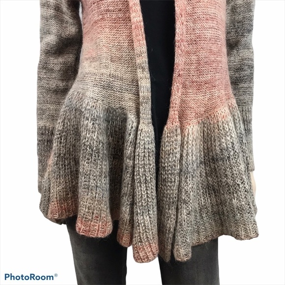 Anthropologie Knitted & Knotted Wool Mohair Open Drape Warm Cardigan Sweater - Picture 4 of 10